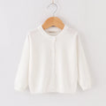 Autumn Winter Sweaters for Children Solid Cardigans Boys Girls White Black Grey Jacket Kids 2-9 Years Cotton Coats Baby Clothing