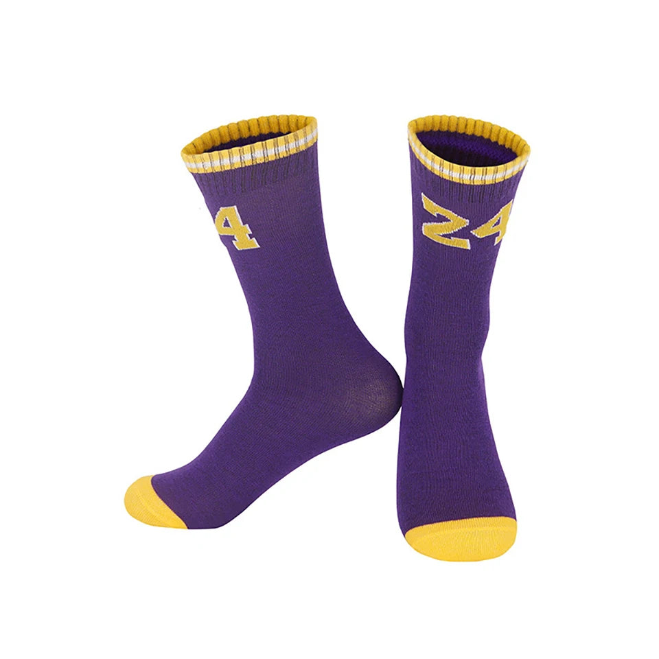 Loogdeel Kids Basketball Socks Breathable Thin Pure Color Sport Socks Thickened Anti-Collision Sports Socks Digital Design