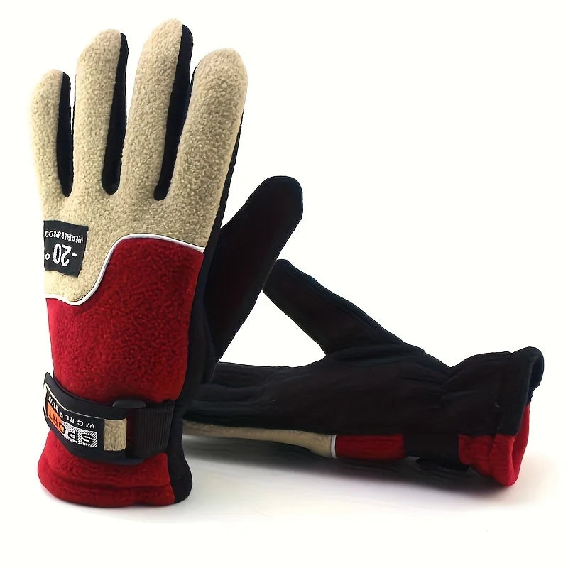 Winter Women Men Fleece Full Finger Gloves Warm Gloves Ski Gloves Outdoor Sport Motorcycle Cycling Snow Gloves Unisex