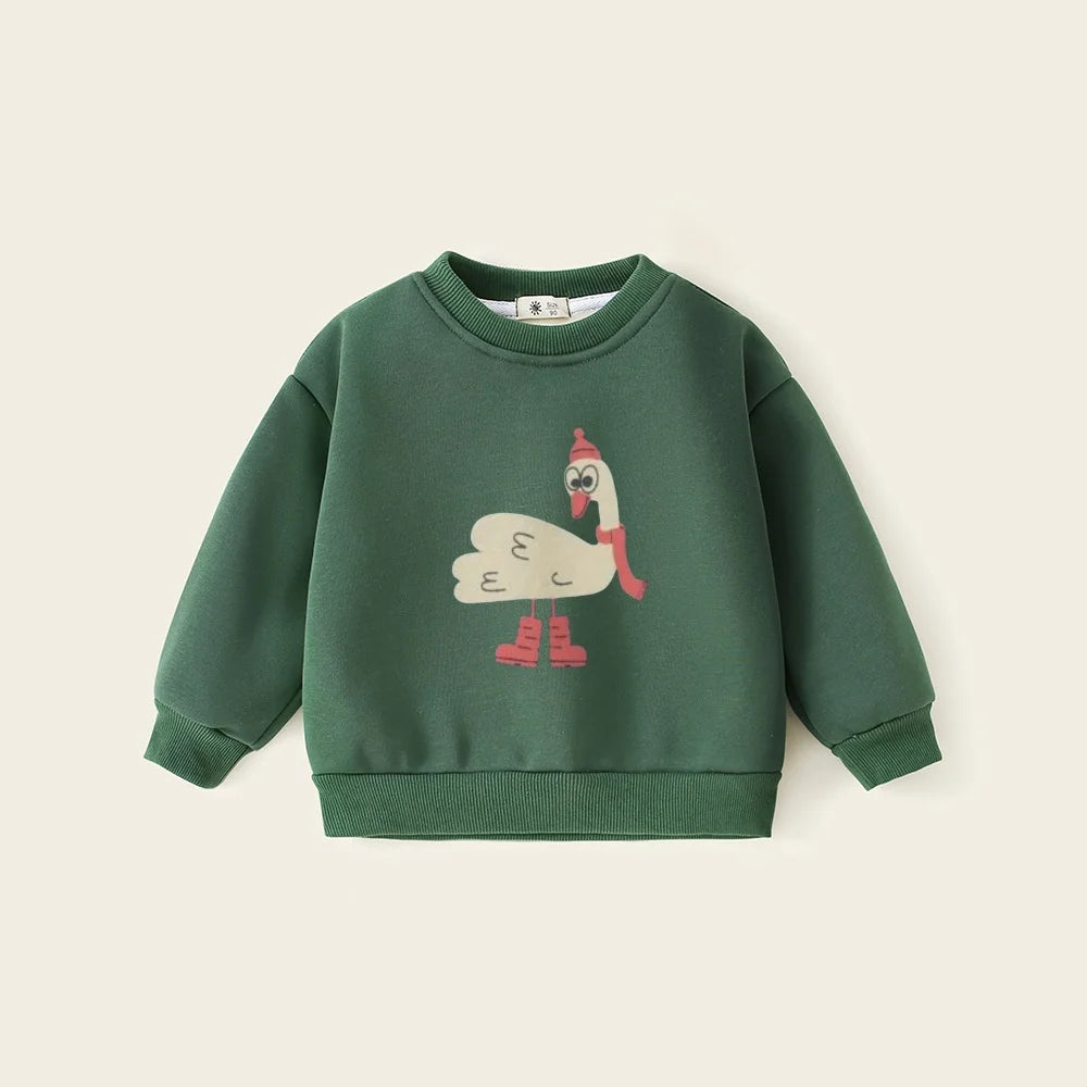 Winter Fleece Sweatshirts for Kids Sweaters Pullover Thicken Warm Girls Hoodies Cartoon Boys Tops Toddler Baby Clothing