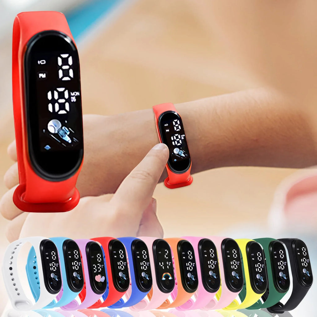 Children Watch Birthday Gift For Boy Girl Cartoon Kids Watch Smart LED Digital Bracelet Wristwatch Display Time Month reloj niño