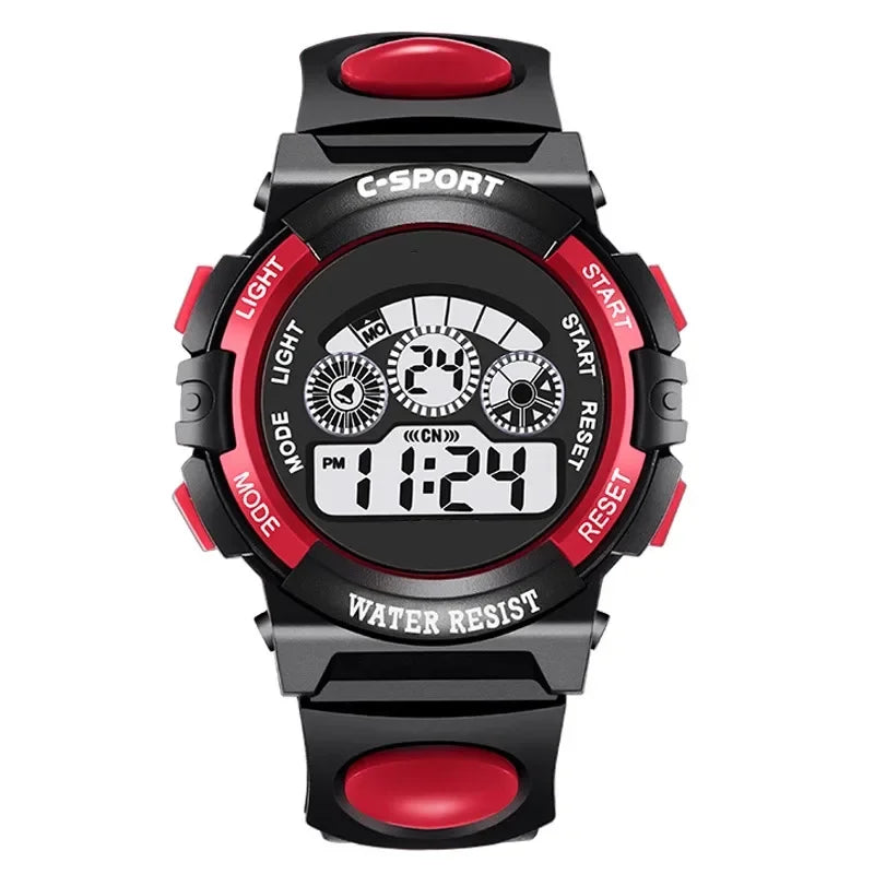 Kids Digital Watch Waterproof LED Luminous Sport Silicone Strap Children Boy Girl Multi-Function Alarm Stopwatch Calendar Clock