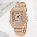 2pcs Set Luxury Diamond Men's Watches Business Stainless Steel Quartz Wristwatch Male Casual Silver Bracelet Wrist Watch