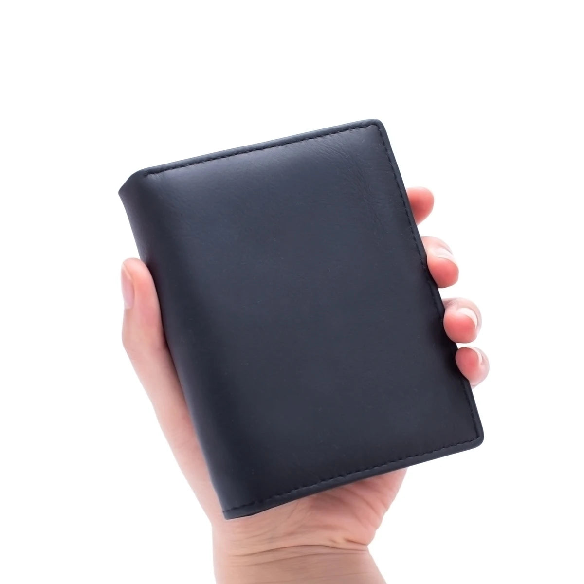 Men Wallet Genuine Leather Wallets for Men Zipper Purse Vertical Business Wallets RFID Anti-Theft Credit Card Holder Money Bag