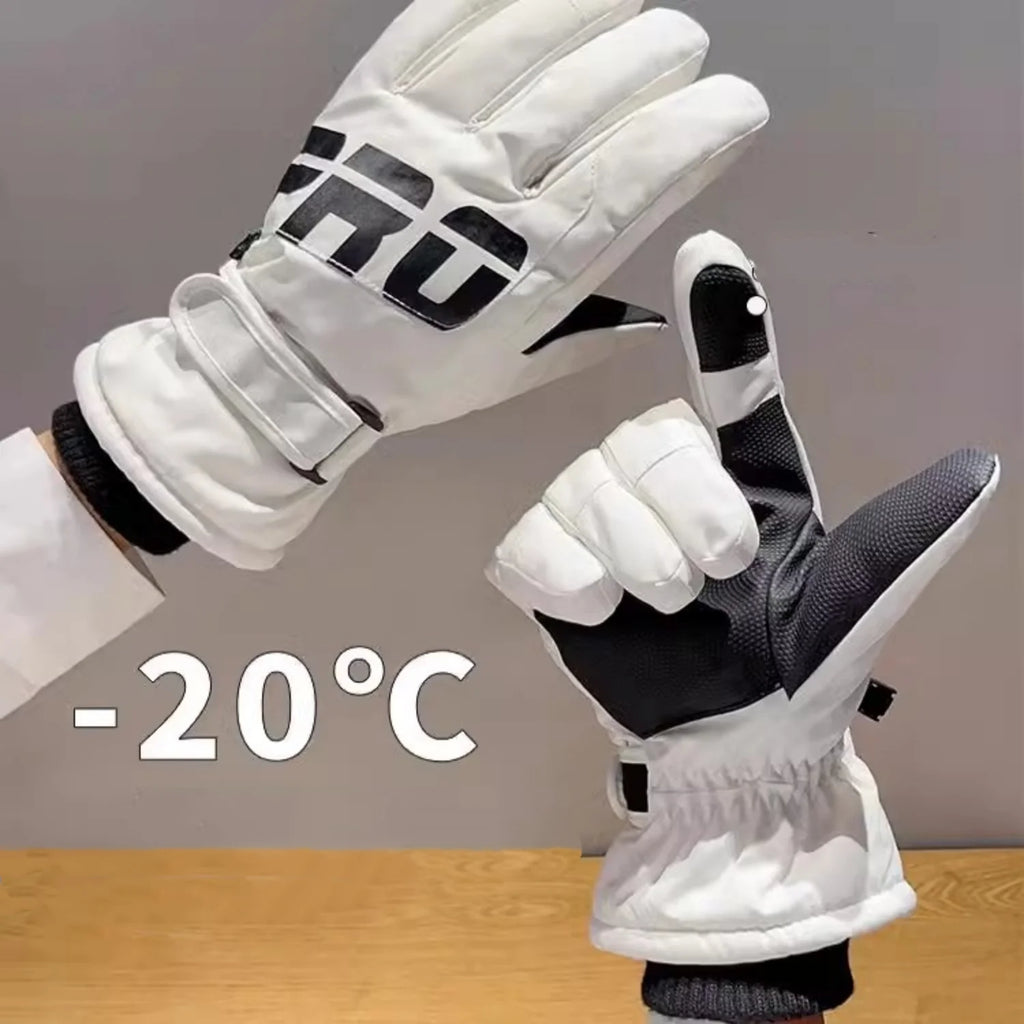 1 Pair Skiing Gloves For Men And Women Thickened Windproof Warm Gloves Outdoor Touchscreen Sports Gloves Soft Plush Mittens 2025
