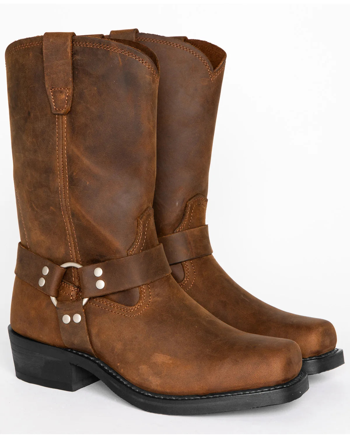 Men's Boots Handmade Men's Embroidery Thick Heel Mid-tube Boots European American Style Western Cowboy Boots Plus Size 39-48