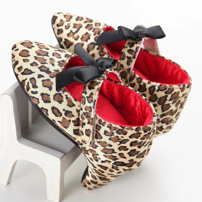 Baby Girls High Heels First Princess Shoes Soft Sole Spring Autumn Bow Toddler Party Dress Shoes