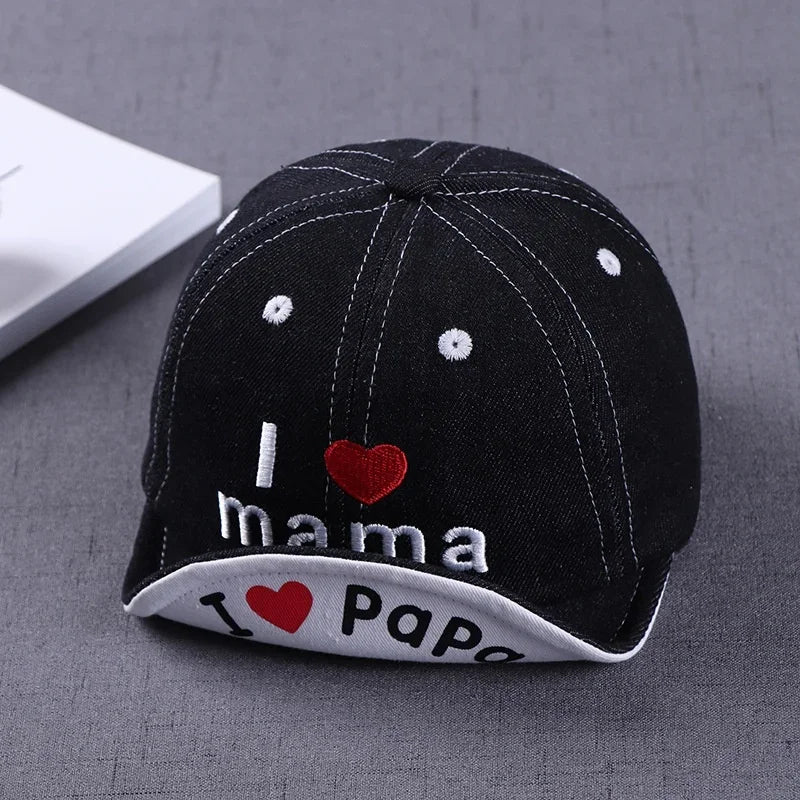 Baby Denim Baseball Cap I Love Mama  Summer Hat Kids Sun  For Boys And Girls Letter Children's Hats s