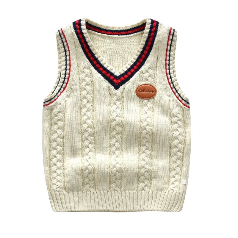 School Uniform Autumn Children's Vest Sweater Kids Knitted Pullover Outerwear Coat For Teen Boys Girls 2-6 Years Tops Waistcoat