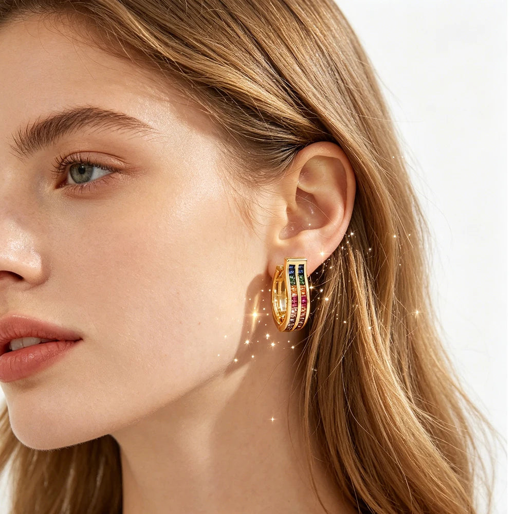 A Pair of Exquisite and Elegant Earrings for Women, Colorful Ear Jewelry Suitable for Everyday Wear