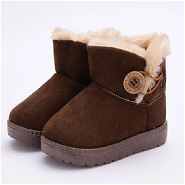 Warm Kids Snow Boots For Children New Toddler Winter Princess Child Shoes Non-slip Flat Round Toe Girls Baby Lovely Boots