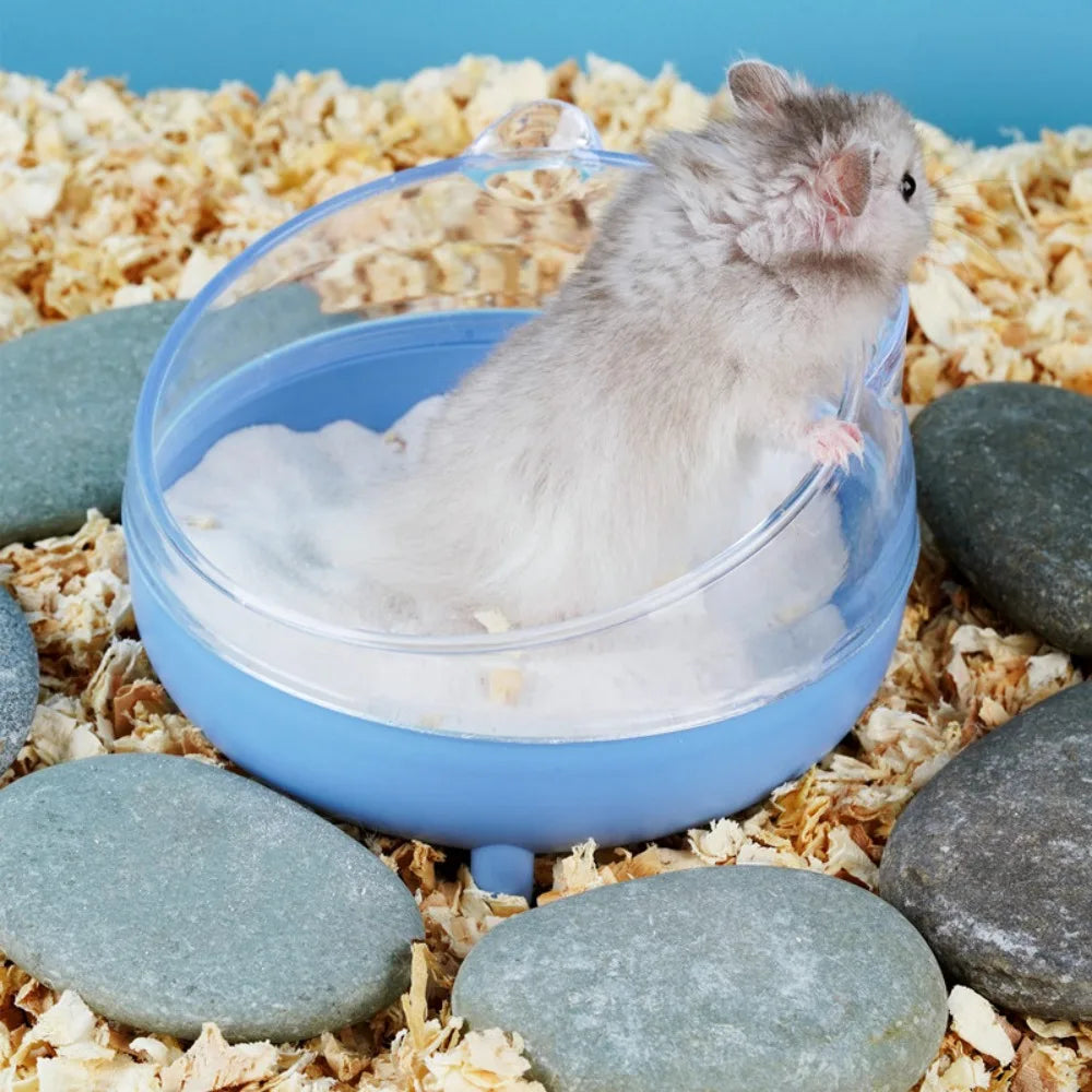 Pet Accessories Transparent For Mice Rabbit Pets Hamster Bathroom Hamster Sand Bath Box Cage Toilet Hamster Sand Bath Container