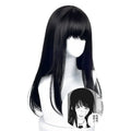 Women's Cosplay Black Long Straight Hair Wig Synthetic Full Coverage Breathable Cartoon Character Wig for All Seasons