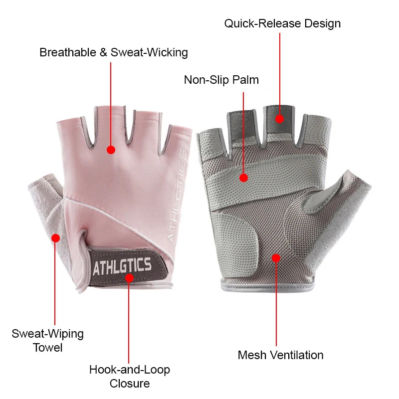 Workout Gym Gloves for Men Women Fishing Cycling Spring Summer Gloves Half Finger Training Breathable Non-slip Fitness Gloves