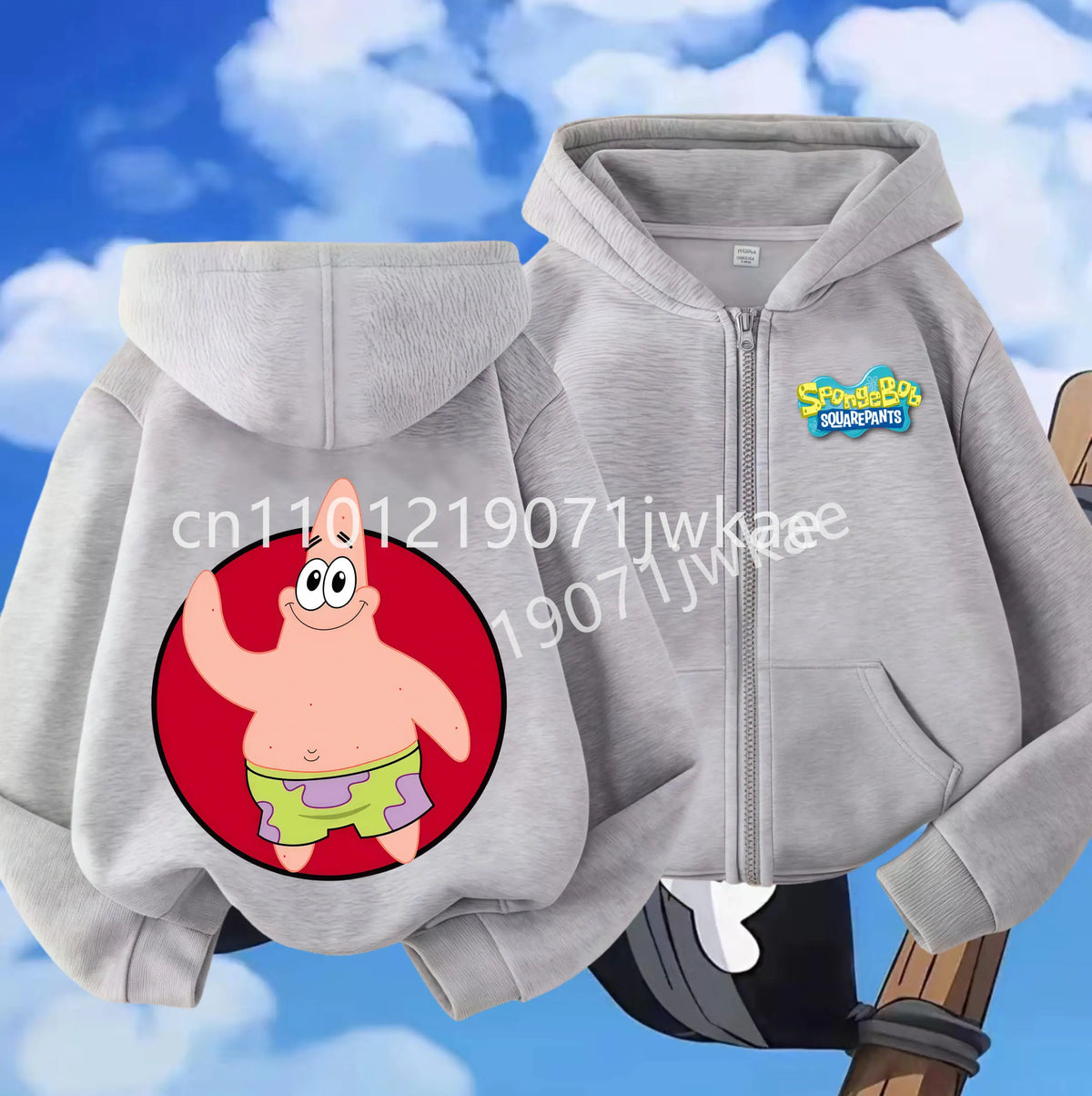 Hoodies Coat SpongeBob SquarePants Children Gifts Zipper Style Girls Boys Age 3-12 Kids Fashion Black Pink Fashion Sweatshirt