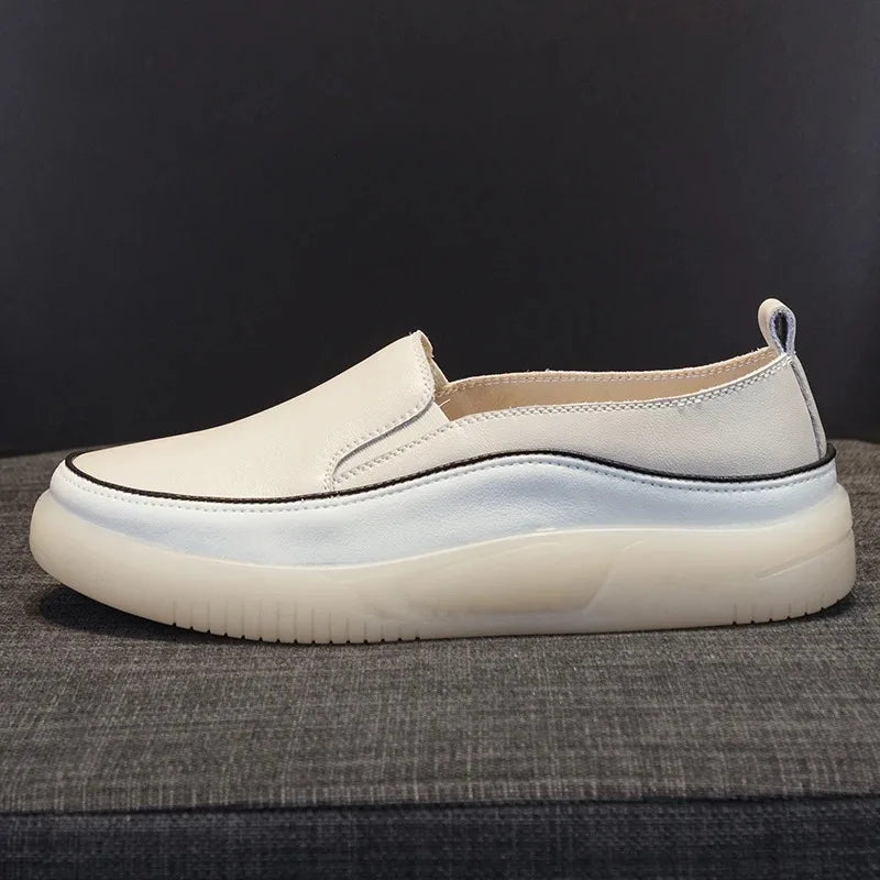 Women's Slip-On Loafers Cow Leather Flats Spring Summer Casual Comfortable Mom Shoes Mujer Zapatos Chaussure Femme