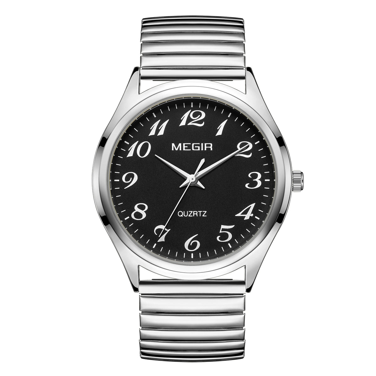 MEGIR Top Luxury Couple Watch for Men Women Golden Stainless Steel Quartz Wrist Watches Lovers Analog Wristwatch Waterproof