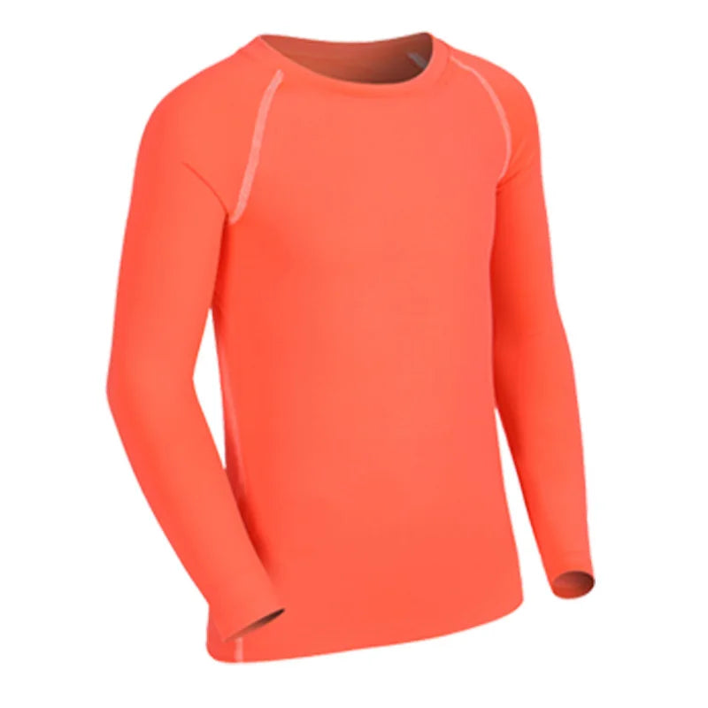 Kids Children Boy Girl Sport Running Long T Shirt Fitness Basketball Football Gym Sportswear Soccer Hiking Undershirt Jerseys K1