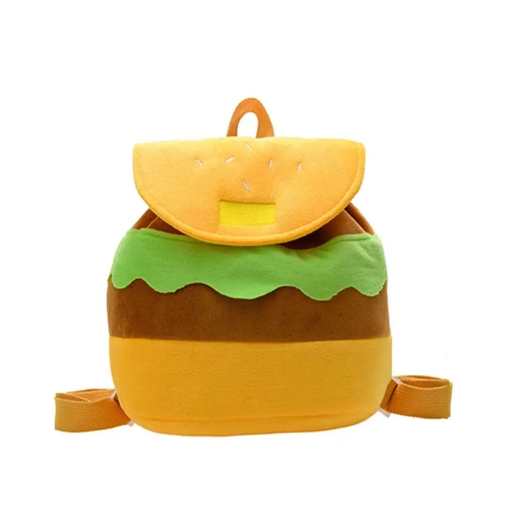Storage Bags Girls Shoulder Bags  Coin Purse Kindergarten School Bag Cartoon Burger Bag  Pack Hamburger  Backpack