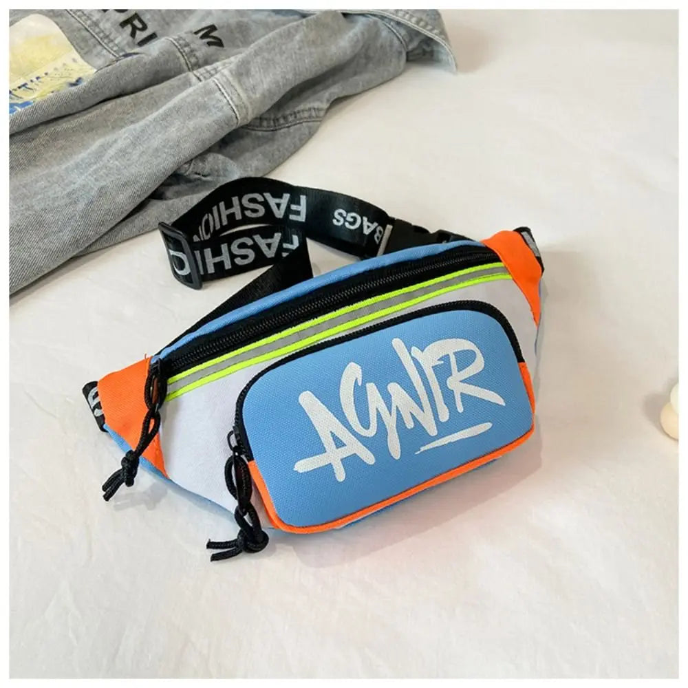 Children Mini Waist Bags Oxford Cute Letter Girls Boys Banana Bag Fashion Fanny Pack Kids Shoulder Crossbody Chest Belt Bags