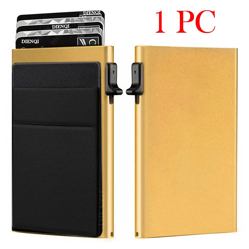 Anti Rfid Credit Card Holder Men Minimalist Wallets Thin Slim Mini Luxury Metal Bank ID Cardholer Case Wallet for Men Carteras