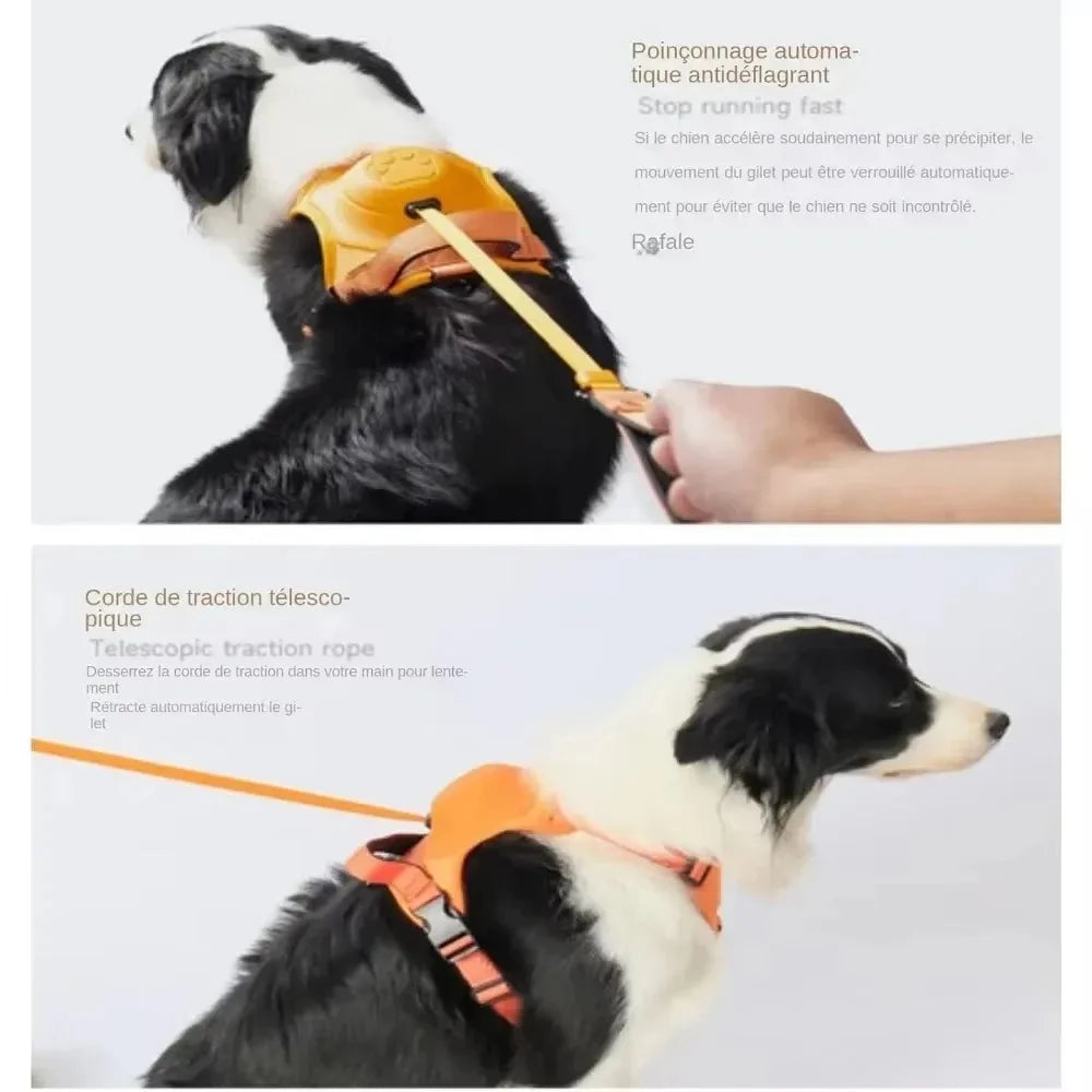 Dog Collar Harness for Medium Large Dogs Explosion-proof Punch Breathable Adjustable Pet Harness Vest Outdoor Outdoor Training