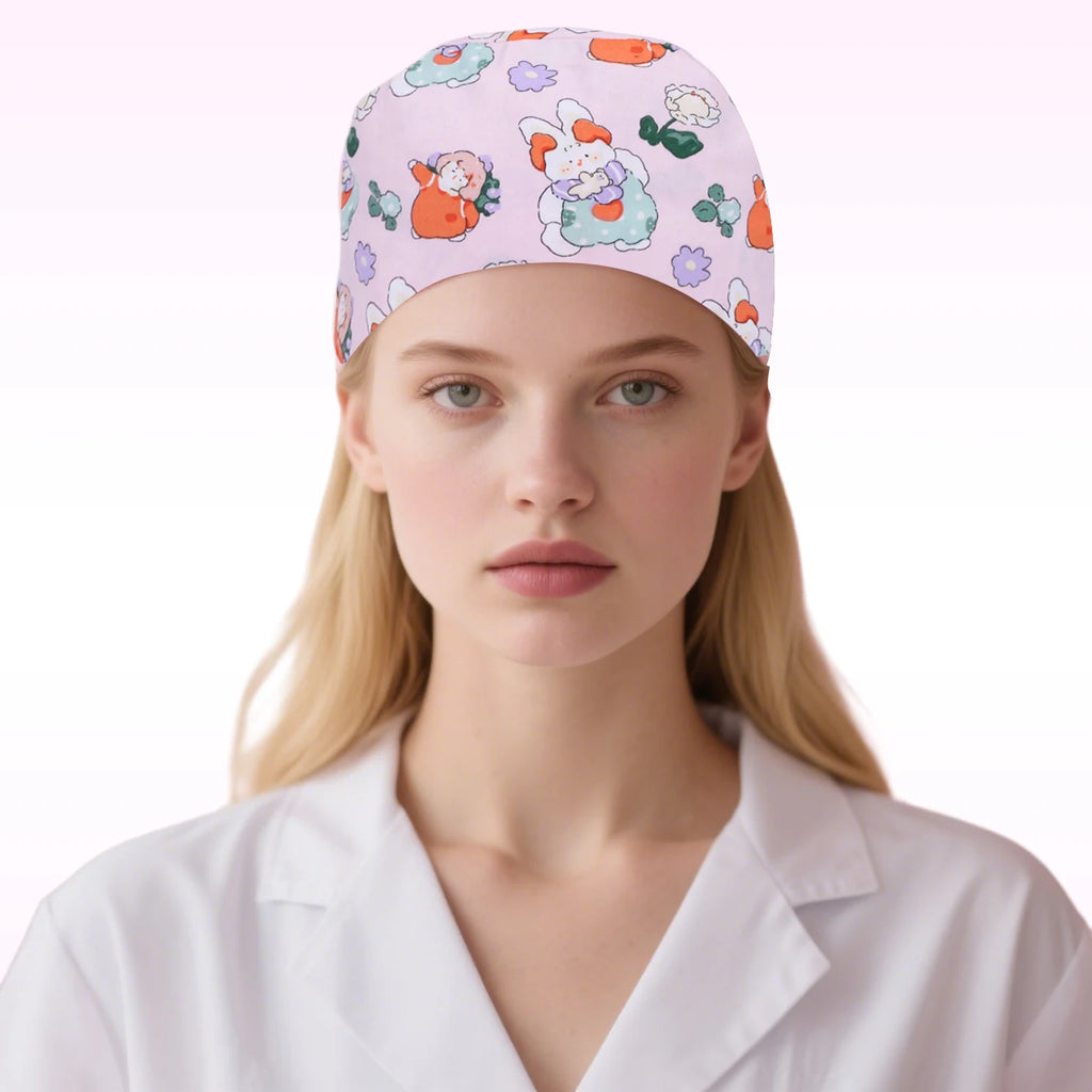 Women's Working Hats Cotton Adjustable Medical Nurse Caps Beauty Salon SPA Doctor Scrub Hat M909