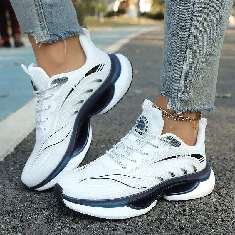Men Women Running Shoe Autumn Winter Size 36‑45 Breathable Mesh Sneakers Shock‑Absorbing Casual Sports Shoes for Walking Jogging