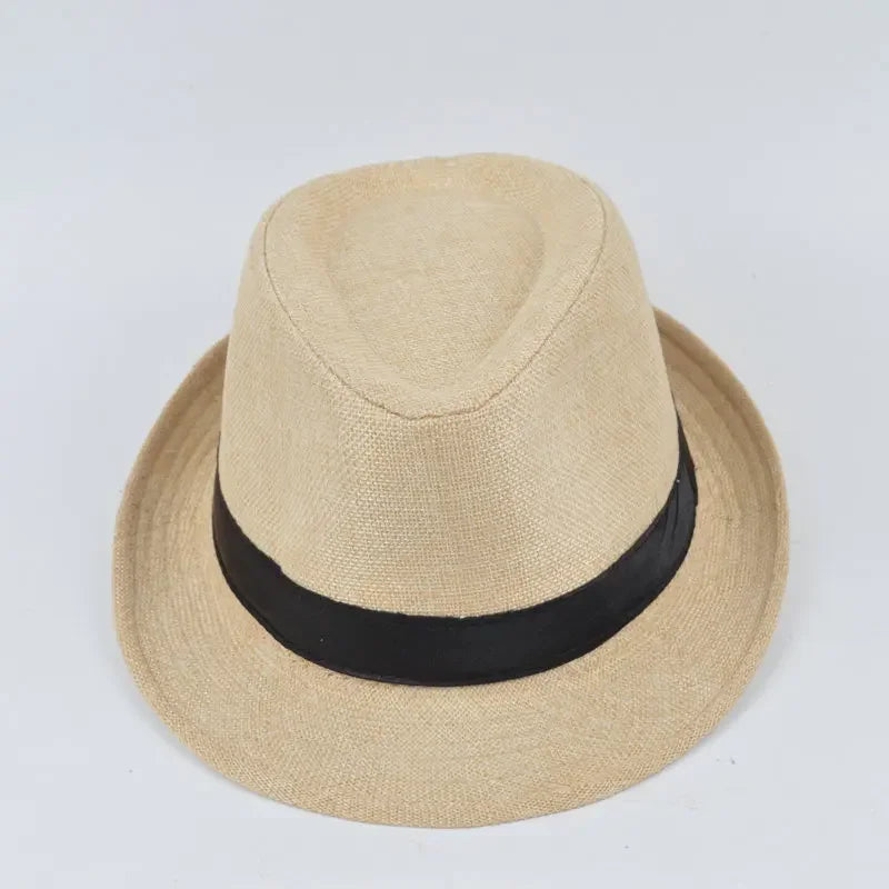 Men's Handsome Cowboy Hats Formal Hat Jazz Cotton Linen Pure Hat Imitation Linen Sun Visor Hat Fashion Accessories