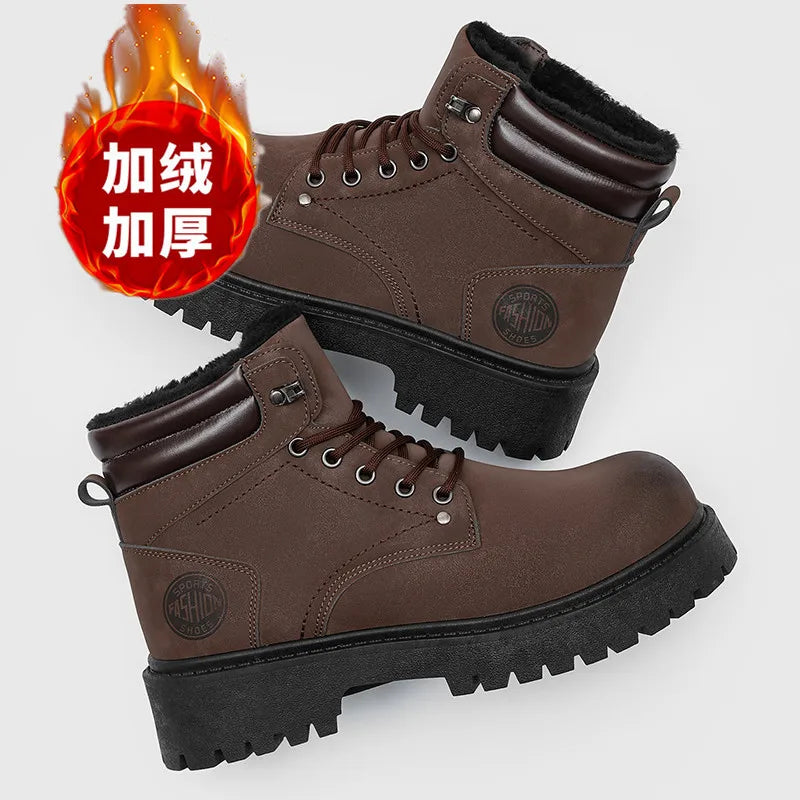 Men's Winter Boots Thermal Waterproof | Non-Slip Snow Shoes | Plush Lined Sneakers | Outdoor Hiking Boots for Men