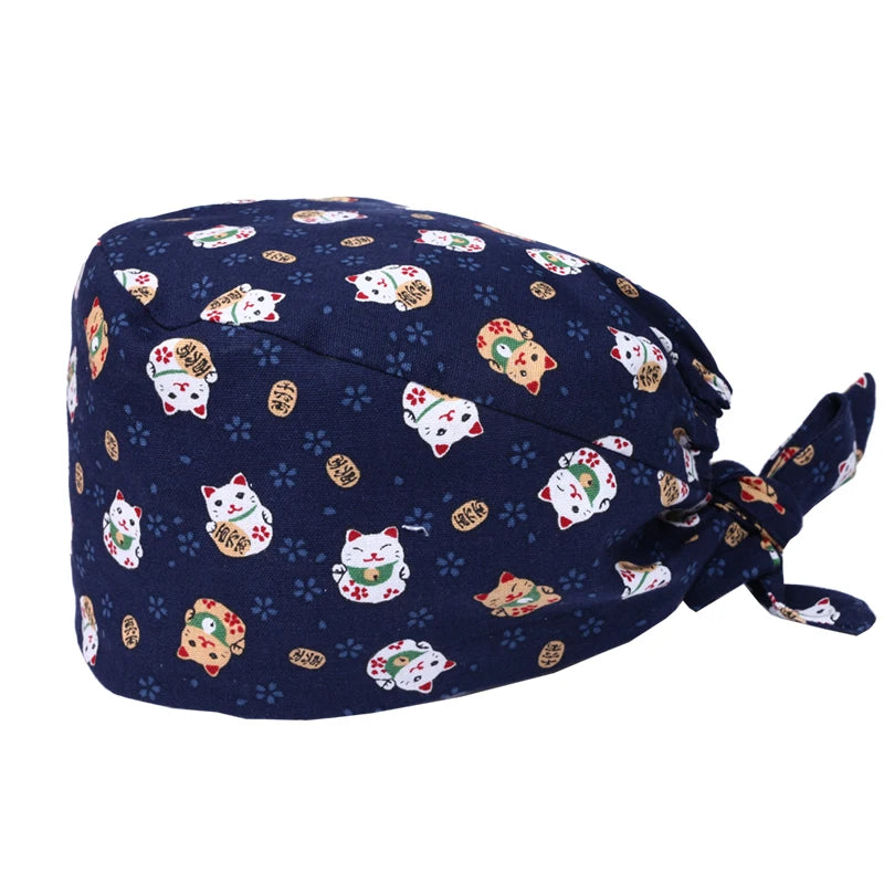 Women's Working Hats Cotton Adjustable Medical Nurse Caps Beauty Salon SPA Doctor Scrub Hat M909