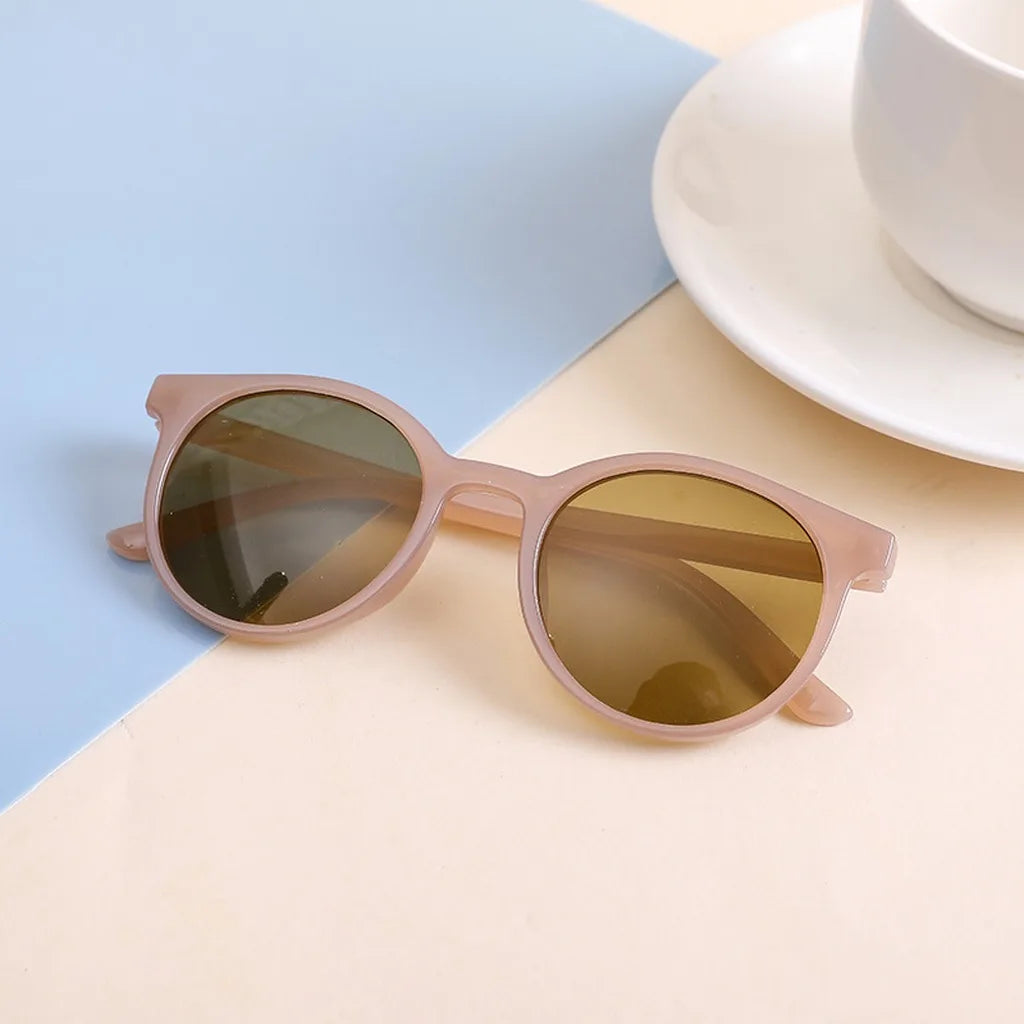 KLASSNUM Kids Trendy Black Color Round Frame Sunglasses Vintage UV400 Lens Classic Sun Glasses for Children Boys Girls 2-8 Years