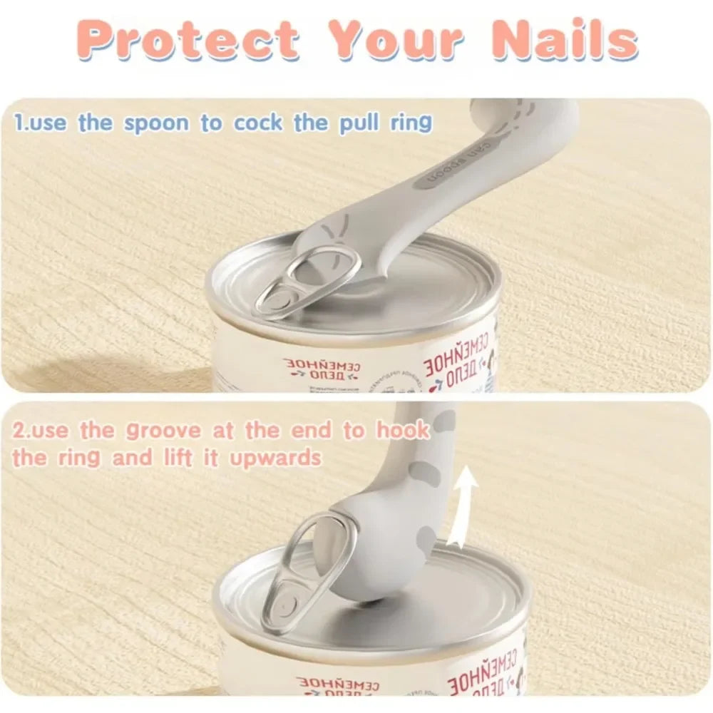 Pet Accessories Multifunctional Pet Dog Spoon Can Opener Wet Food Mixing Spoon Silicone Cat Can Sealing Cover Food Storage