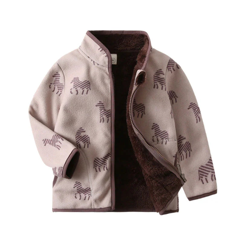 Boys Girls Autumn Winter Hooded Jacket Toddler Long Sleeve Zipper Outwear with Print Costume Baby Clothing New Arrivals
