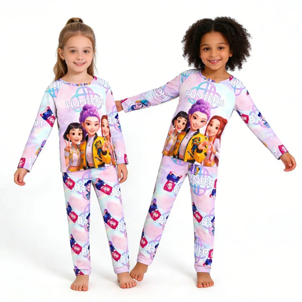 Kids Pajamas Set Long Sleeve Girls Clothing 2pcs Children's Sleepwear Teen Pyjamas Cartoon Boys Nightwear 3-14Y