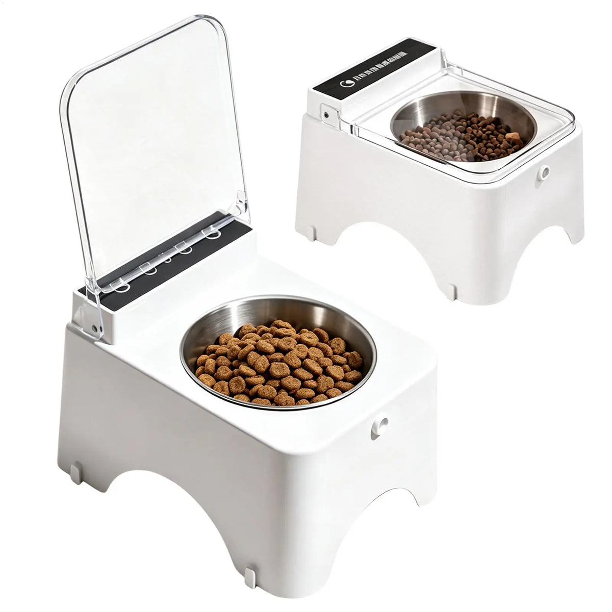 Pet Feeder With Automatic Lid Cat Food Dispenser Pet Bowls Drink Water Feeding Bowl Dustproof Feeder For Cat Dog Pet home