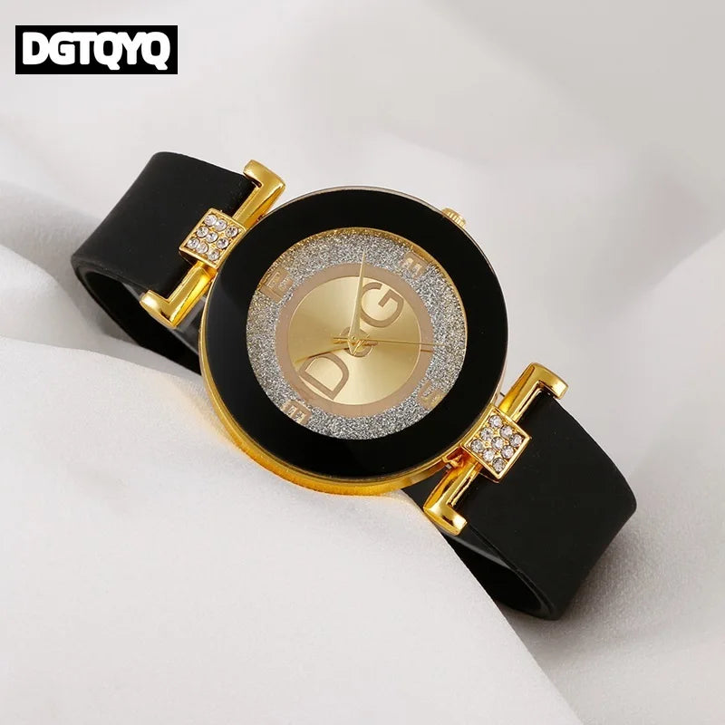 DGTQYQ Luxury Fashion Ladies Watch Red Silicone Diamond Men Digital Quartz Watches for Women reloj para mujer montre femme #50