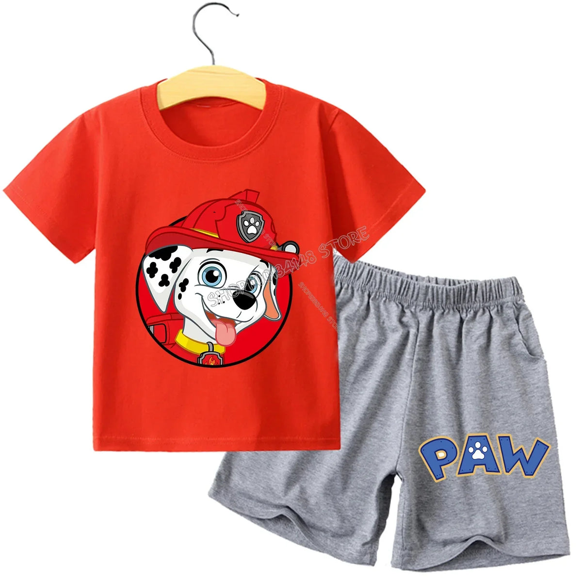 Paw Patrol T-shirt Suit for Children Summer Tops+shorts 2pcs Pants Boys Girls Cartoon Pajamas Set Kids Home Wear Clothes Gift