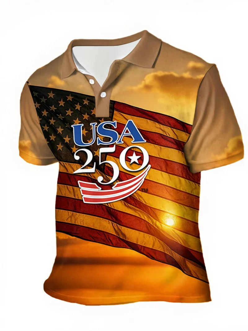 Couple Matching Usa 250 Patriotic Polo Shirt Men Women American Flag Statue Of Liberty Print Casual Breathable Sportswear Polo