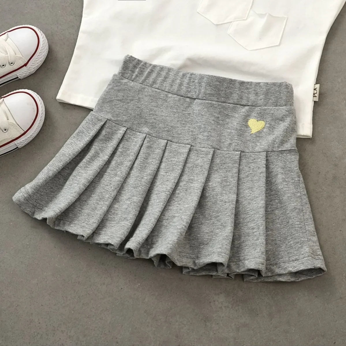Kids Summer Dress with Safety Pants Thin Skirts for Girls New Pleated Skirt Pants Korean Student Uniform Skirts Back To School