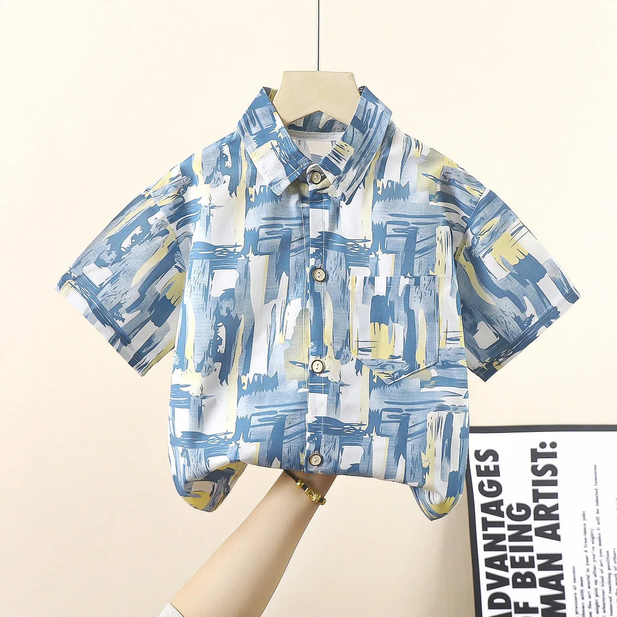 Fashion Colorful Boys Shirts Toddler Kids Tops Teenager Summer Outfits Children's Clothes
