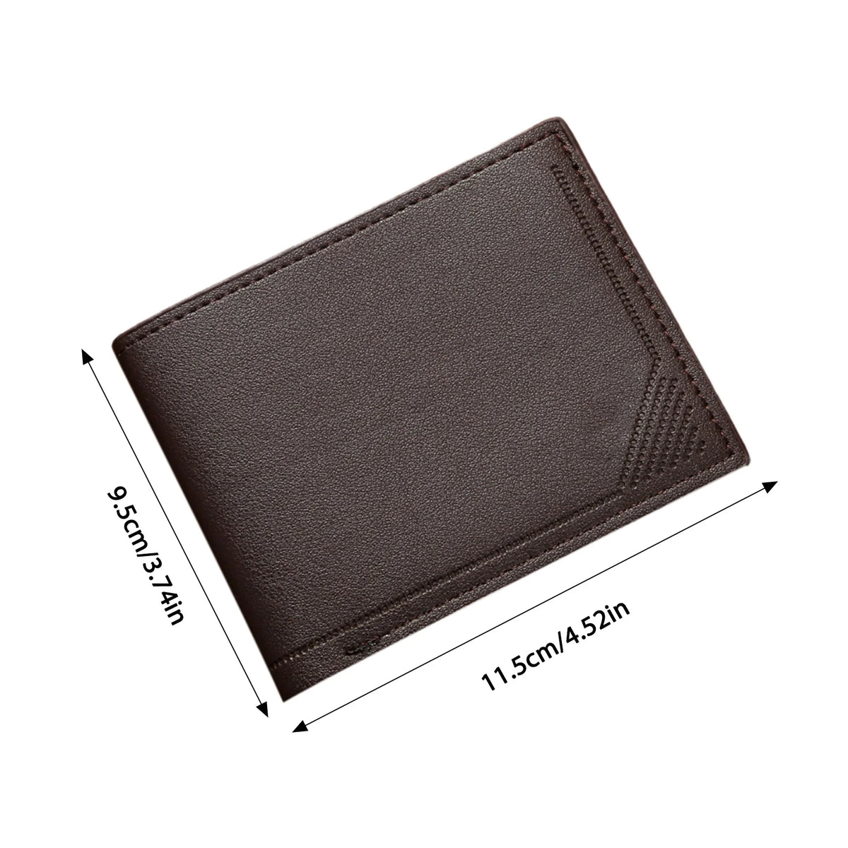 Men's Slim Wallet Short Horizontal Design Multiple Card Slots Large Capacity Soft Leather Business Money Clip