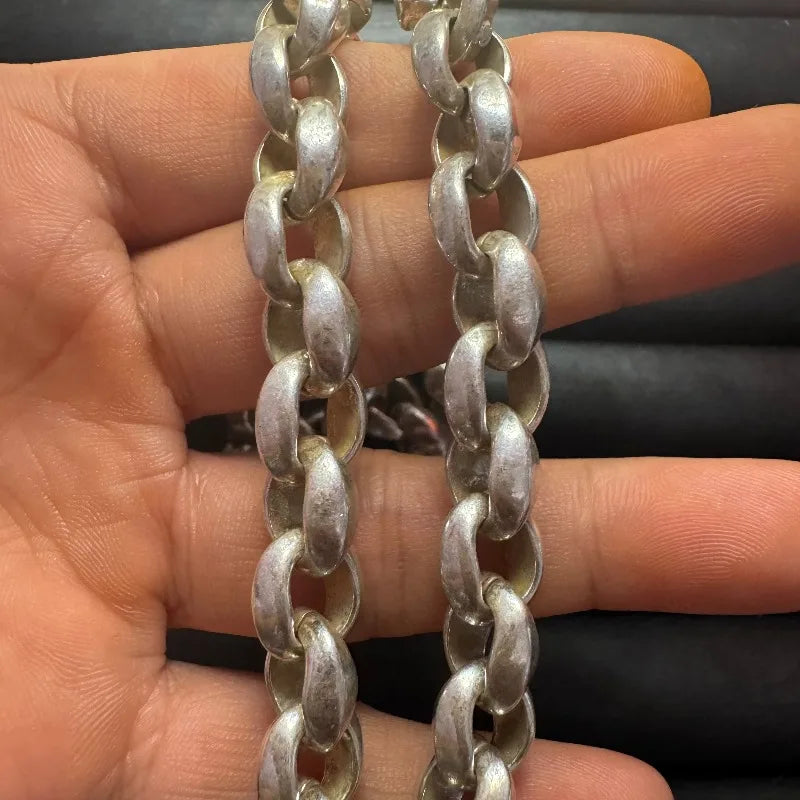 2026 New S925 Silver Men's Necklace, Bold Geometric Styling, Premium Texture Design, Trendy Retro Fashion Jewelry for Men