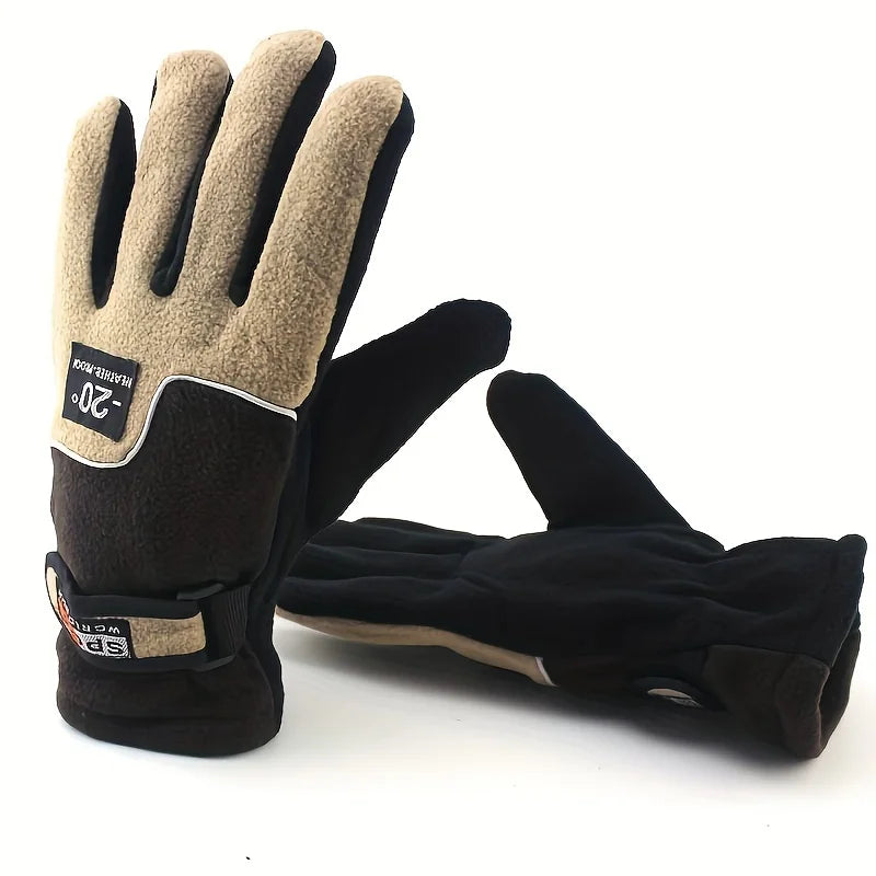 Winter Women Men Fleece Full Finger Gloves Warm Gloves Ski Gloves Outdoor Sport Motorcycle Cycling Snow Gloves Unisex