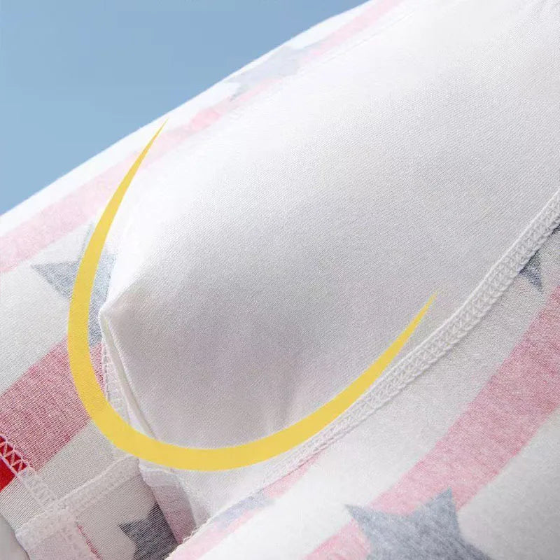 4-Piece Milk Silk Children Underwear Cool Spider Print Boys Trunks Elastic Waist Boys Boxer Shorts Comfortable Kids Boxer Briefs