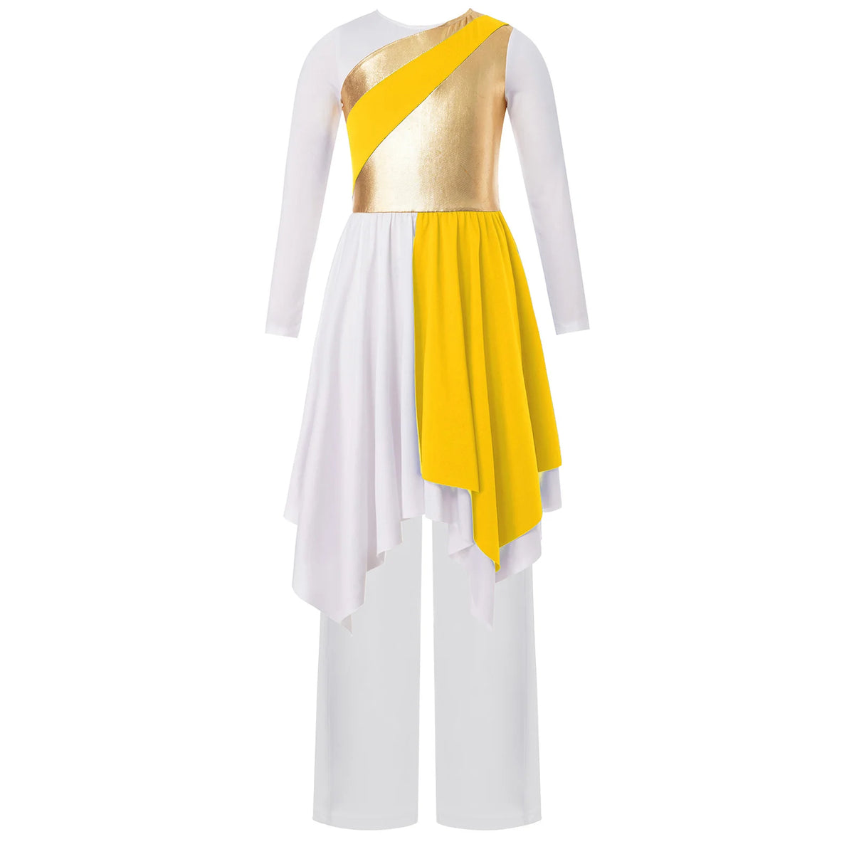 Kids Girls Liturgical Praise Dress Lyrical Dance Performance Costumes Children Church Choir Worship Ballroom Dancing Dancewear