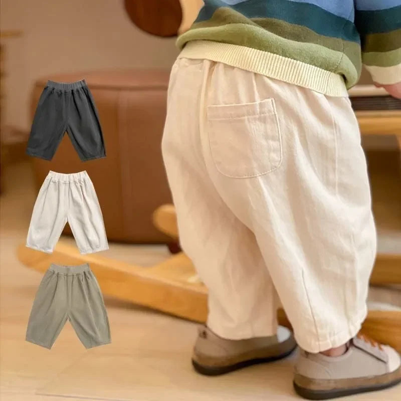 New Children Pants Spring Autumn Casual Sports Trousers Boys Girls Korean Solid Color Fashion Versatile Kids Baby Clothing Pants