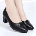 Fashion Women's Loafers 2026 New:Comfortable Mid Heel Pointed Toe Work Pumps,Chunky Heel Patent PU Leather Slip On Office Shoes