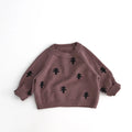 1-6Y Kids Sweaters Korean Style Boys Knitwear Pine Tree Girls Pullover Long Sleeve Children Base Sweaters