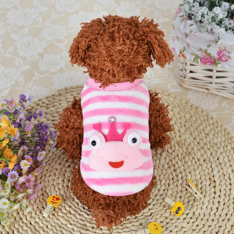 Cartoon Puppy Clothes Flannel Warm Winter Coat for Small Dogs Newborn Dog Sweater Cute Pet Clothing Chihuahua Costume Teacup
